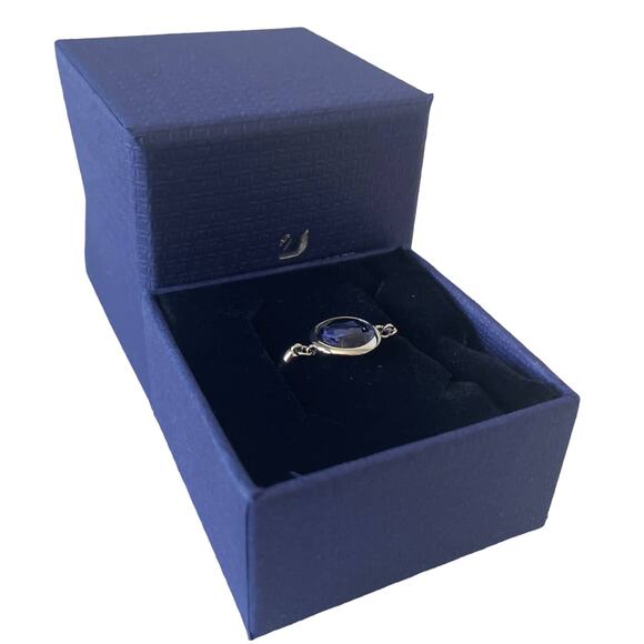Swarovski Tahlia ring Round, Blue, Rhodium plated size 9 / EUR 60 - Picture 2 of 8